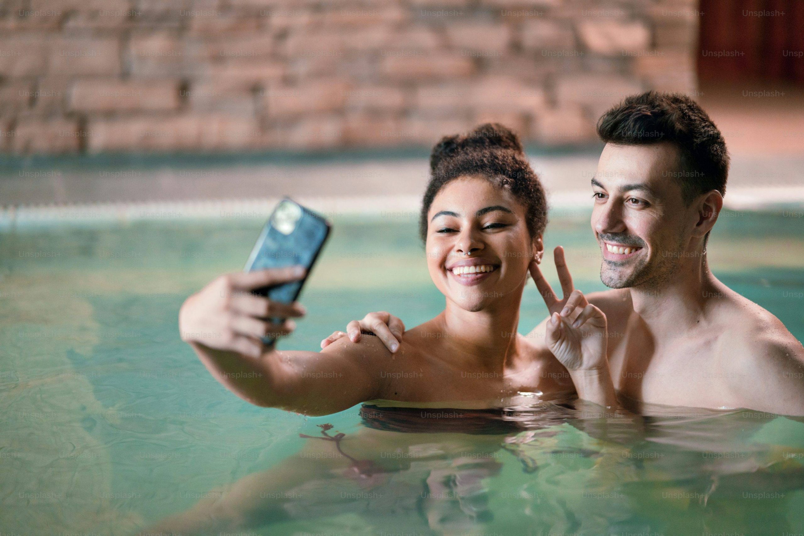 Couple in a hot tub