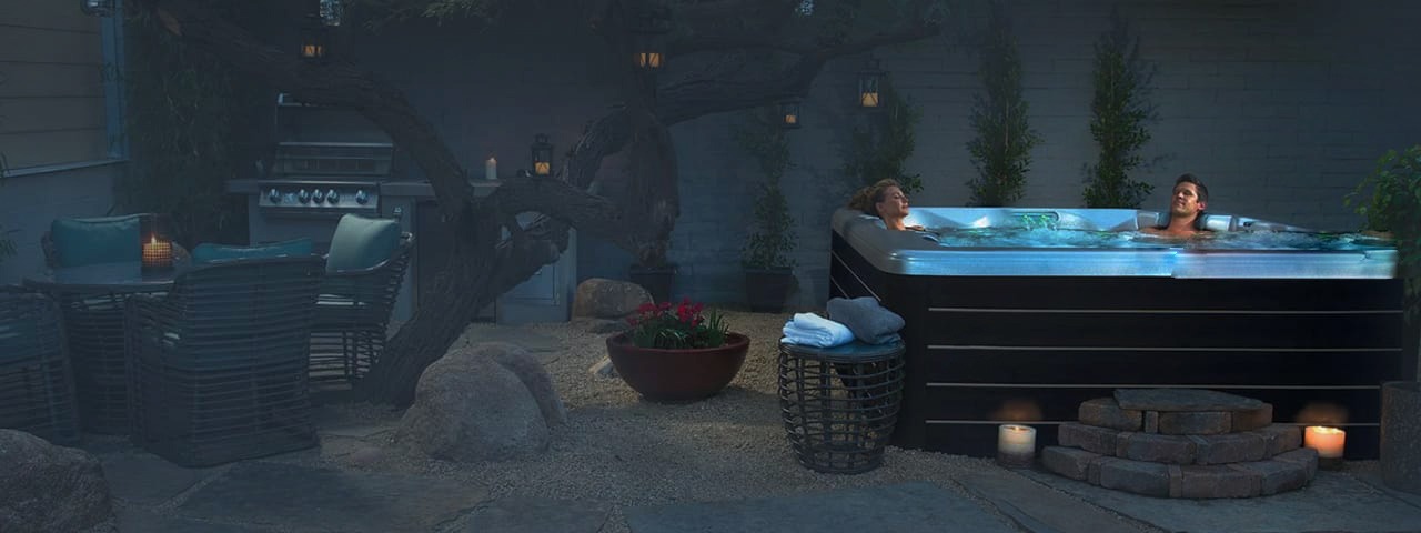 People relaxing in a spa